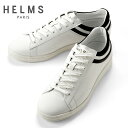 【ポイント10倍】エルムパリ HELMS PARIS / 【国内正規品】 / スムースレザーレースアップスニーカー「FLYING ACE」(WHITE/BLACK/ホワイト×ブラック)/ メンズ フランス 靴 シューズ レザースニーカー カーフ 表革