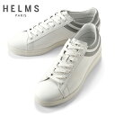 【ポイント10倍】エルムパリ HELMS PARIS / 【国内正規品】 / スムースレザーレースアップスニーカー「FLYING ACE」(WHITE/GREY/ホワイト×グレー)/ メンズ フランス 靴 シューズ レザースニーカー カーフ 表革