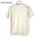 ジョンスメドレー JOHN SMEDLEY / 25SS ウールコットン30ゲージ半袖クルーネックニット「HILCOTE」(CHALK/チョークホワイト)/ ヒ...