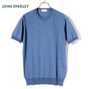 ジョンスメドレー JOHN SMEDLEY / 25SS ウールコットン30ゲージ半袖クルーネックニット「HILCOTE」(OCEAN/オーシャン)/ ヒルコー...