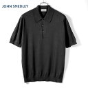 ジョンスメドレー JOHN SMEDLEY / 25SS シーアイランドコットン30ゲージ半袖ニットポロシャツ「ISIS」(BLACK/ブラック)/ アイシス ...