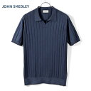 ジョンスメドレー JOHN SMEDLEY / 25SS シーアイランドコットン30ゲージ半袖スキッパーニットポロシャツ「ROPER」(FRENCH NAVY/...