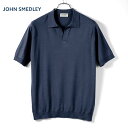 ジョンスメドレー JOHN SMEDLEY / 25SS シーアイランドコットン30ゲージ半袖スキッパーニットポロシャツ「SYRES」(FRENCH NAVY/...