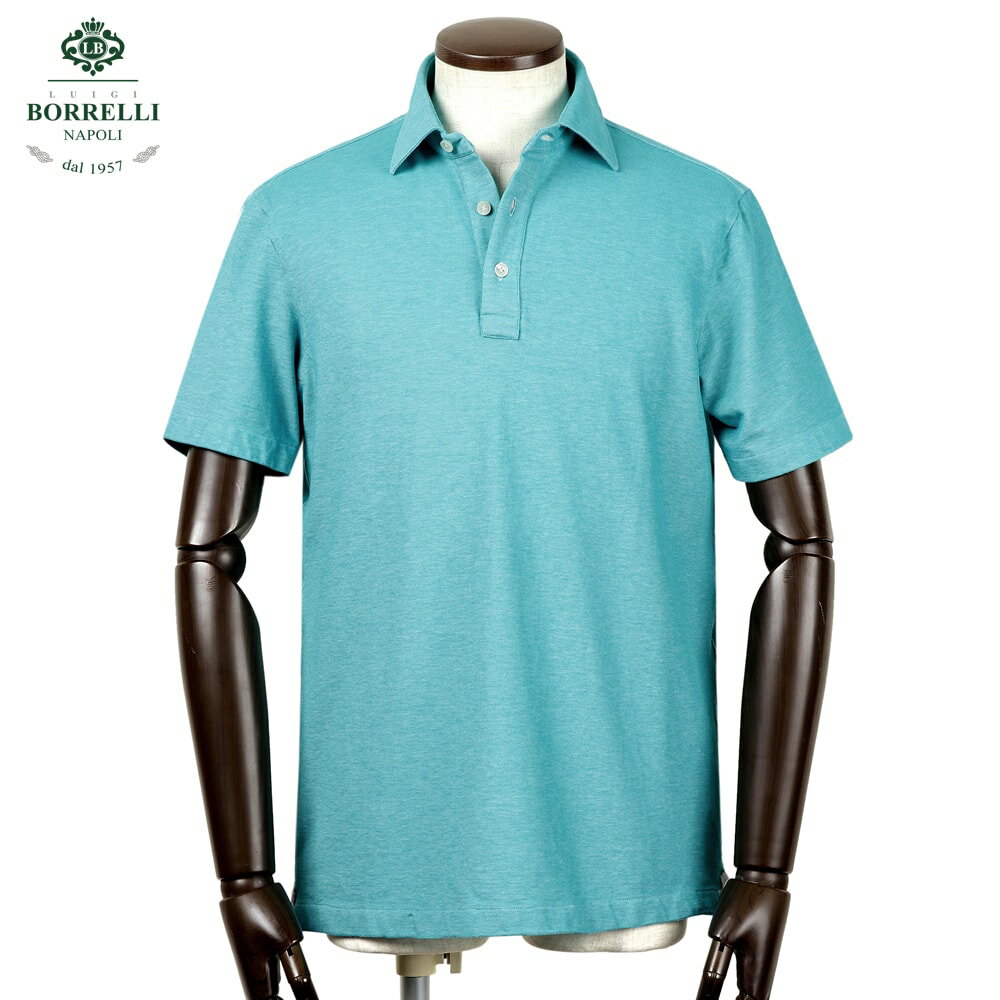 ルイジボレッリ ルイジボレリ LUIGI BORRELLI ／ 25SS コットン鹿の子半袖ポロシャ