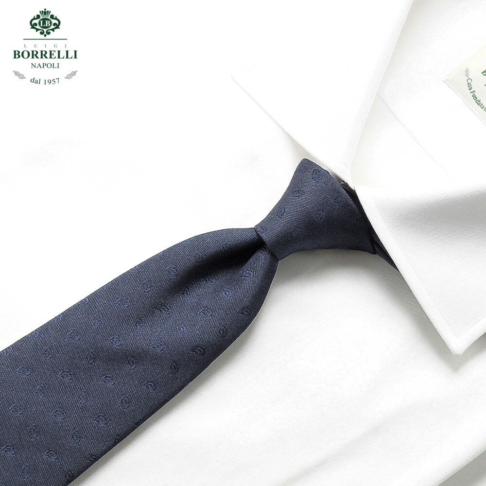 【ポイント10倍】ルイジボレッリ ルイジボレリ LUIGI BORRELLI / 25SS シルクツイル小ペイズリー小紋ネクタイ「3510」(ネイビー)【ネコポス対応 / 1点のみ・同梱不可】【ラッピング対応】/ あす楽非対応 ブランド ビジネス オールシーズン イタリア