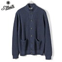 【SALE】サンモリッツ S.Moritz / 25SS リネンコットン12ゲージ畦編み立ち襟ニットカーディガン「BB3MLT LC12P」(ネイビー)/ フィリッポデローレンティス 春夏 メンズ イタリア 長袖 ニットブルゾン 麻ニット
