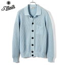 【SALE】サンモリッツ S.Moritz / 25SS ギザコットン7ゲージ畦編み襟付きニットカーディガン「CA3MLT CM7P」(ライトブルー)/ フィリッポデローレンティス 春夏 メンズ イタリア 長袖 ミドルゲージ エジプト綿