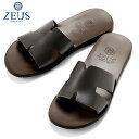 ゼウス ZEUS / 25SS バケッタレザーワンストラップスライドサンダル「6029」(T.MORO/ダークブラウン)/ メンズ イタリア レザーサンダル 革サンダル シューズ 靴 Mauro de BARI