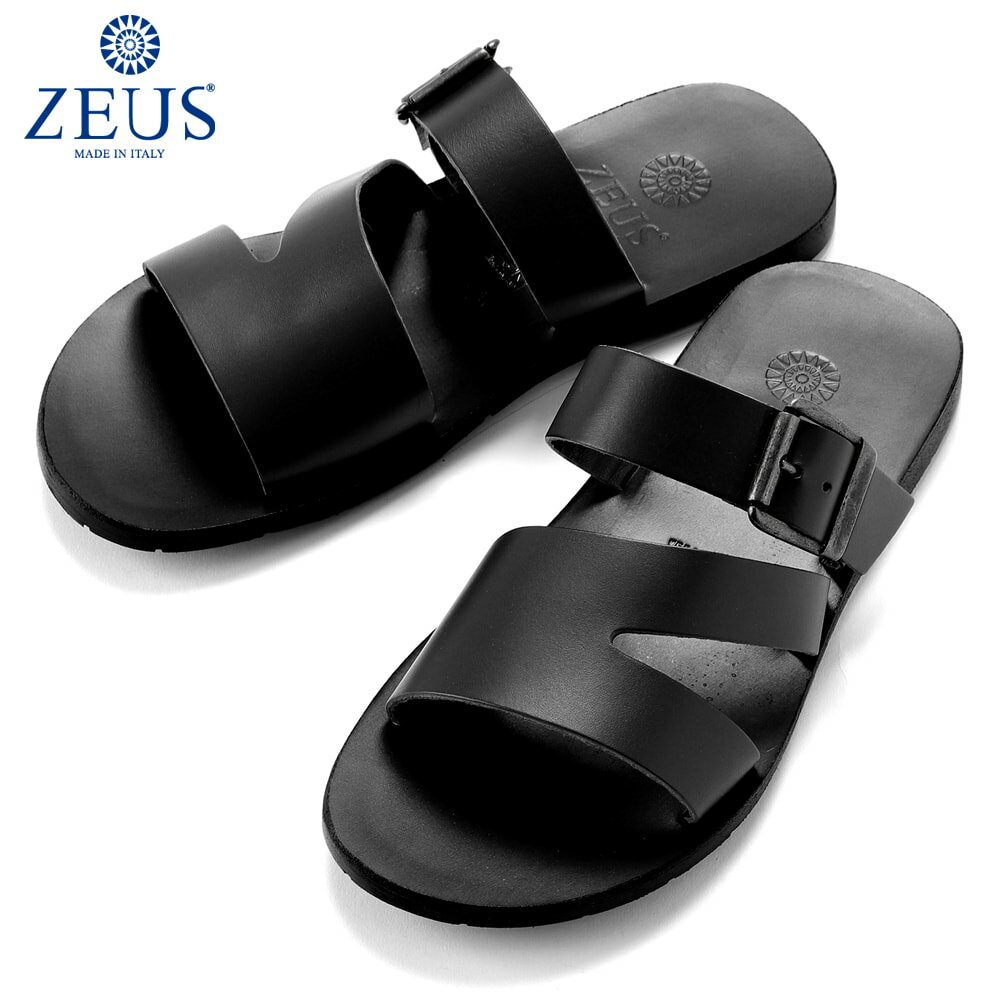 ゼウス ZEUS ／ 25SS バケッタレザーダブルストラップスライドサンダル「27001」（NER