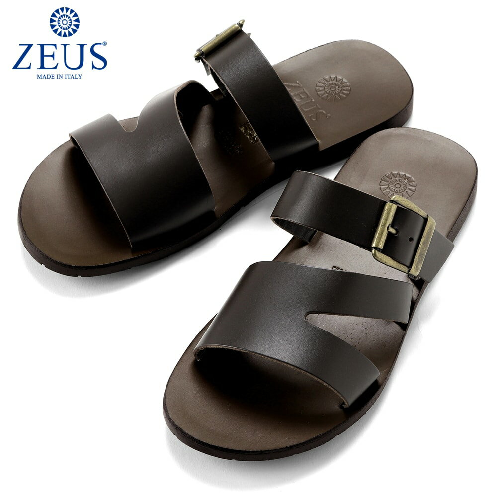 ゼウス ZEUS ／ 25SS バケッタレザーダブルストラップスライドサンダル「27001」（T.M