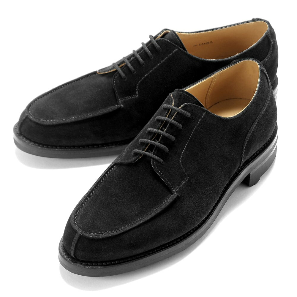 クロケット＆ジョーンズ CROCKETT＆JONES ／ 【国内正規品】 レペロスエードUチップダービー「MORETON」（BLACK／ブラック）／ モールトン 英国 外羽根 靴 革 レザー ビジネス シューズ グッドイヤー