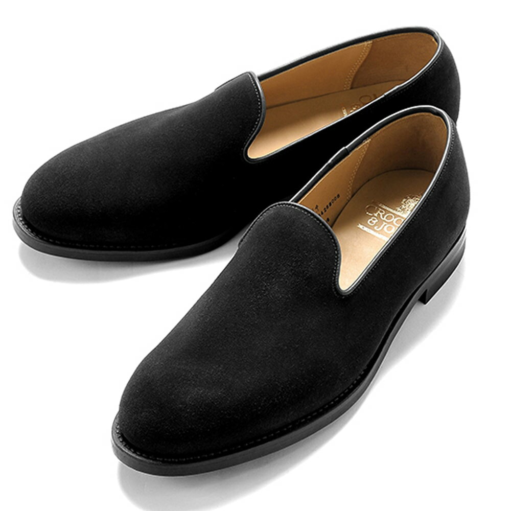 クロケット＆ジョーンズ CROCKETT＆JONES ／  ／ レペロスエードアルバートスリッパ「KENSINGTON 4」（BLACK／ブラック）／ ケンジントン 英国 ローファー スリッポン 靴 革 レザー ビジネス ダイナイトソール シューズ