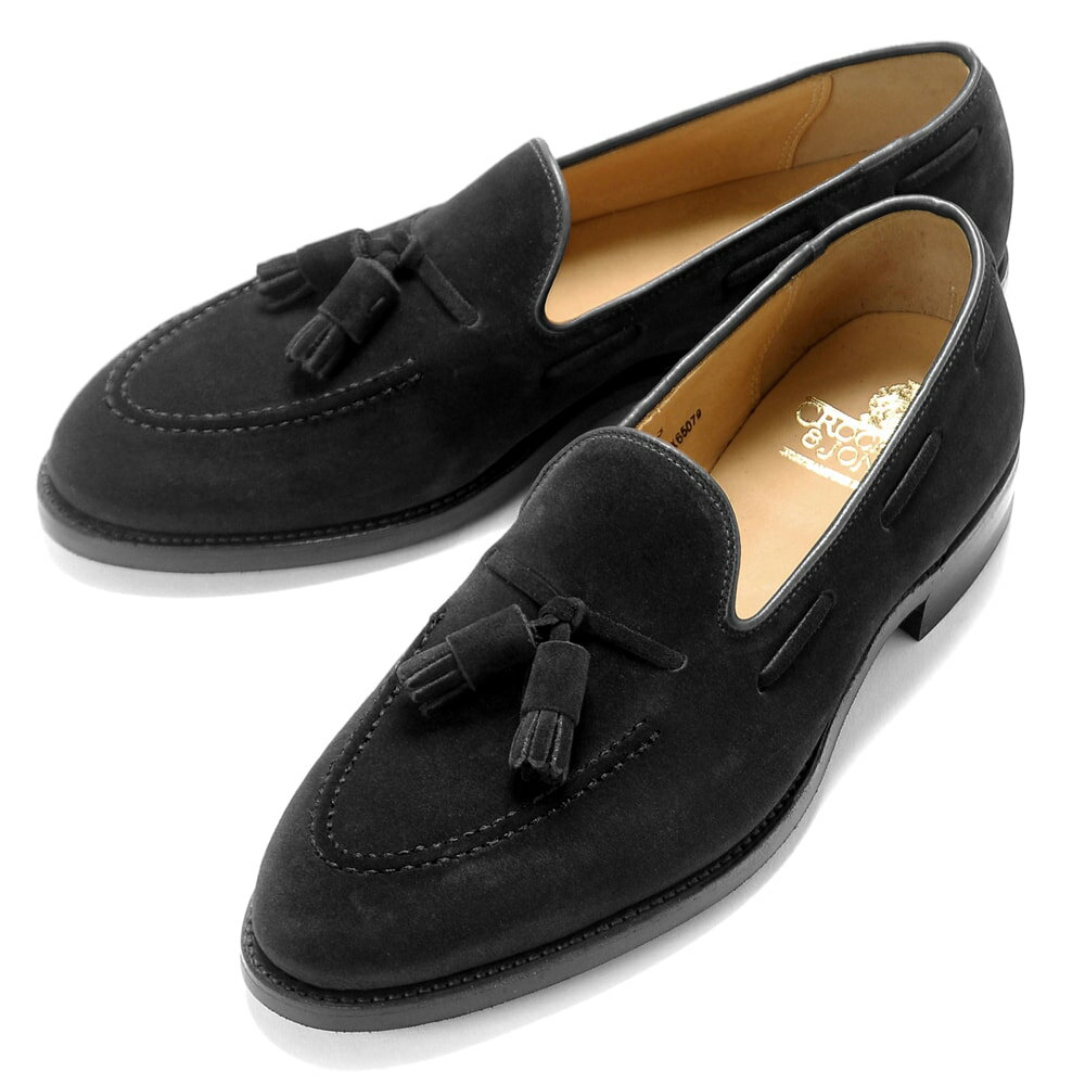 クロケット＆ジョーンズ CROCKETT＆JONES ／ 【国内正規品】 レペロスエードタッセルローファー「CAVENDISH 3」（BLACK／ブラック）／ キャベンディッシュ 英国 靴 革 レザー ビジネス シューズ グッドイヤー ダイナイトソール