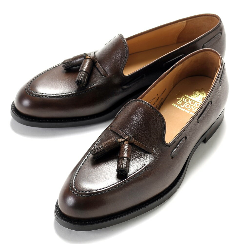 クロケット＆ジョーンズ CROCKETT＆JONES ／  ／ 当店別注ペブルグレインレザータッセルローファー「CAVENDISH 3」（DARK BROWN／ダークブラウン）／ キャベンディッシュ 英国 靴 革 レザー ビジネス シューズ グッドイヤー