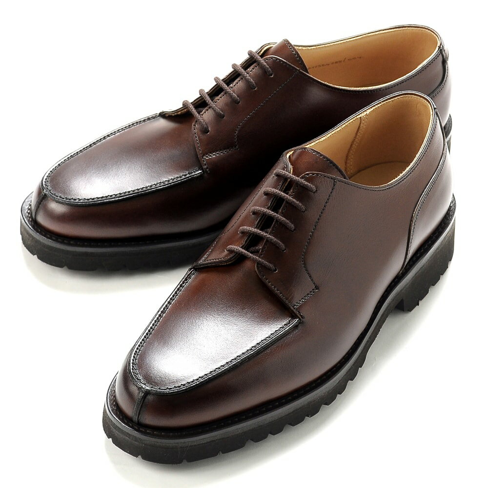 クロケット＆ジョーンズ CROCKETT＆JONES ／ 【国内正規品】 ／ 当店別注アニリンカーフUチップダービー「MORETON」（DARK BROWN／ダークブラウン）／ モールトン 英国 外羽根 靴 革 レザー ビジネス Vi-Liteソール シューズ グッドイヤー