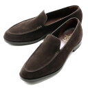 クロケット＆ジョーンズ CROCKETT＆JONES ／  ／ 当店別注レペロスエードUチップローファー「SALCOMBE」（DARK OAK／ダークブラウン）／ サルクーム 英国 ローファー スリッポン 靴 革 レザー ビジネス アンラインド シューズ