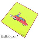 ディエッフェ キンロック Dieffe Kinloch / コットンポプリンプリントハンカチーフ「CUBA/CADILLAC ROSSA」(イエロー基調)【ネコ...
