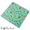 ディエッフェ キンロック Dieffe Kinloch / コットンポプリンプリントハンカチーフ「HAWAII/SURFERS」(エメラルド基調)【ネコポス対応...