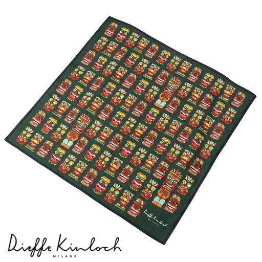 ディエッフェ キンロック Dieffe Kinloch / コットンポプリンプリントハンカチーフ「HAWAII/TIKI MASKS」(ダークグリーン基調)【ネコポス対応 / 12点まで同梱可】【ラッピング対応】/ ハンカチ メンズ ギフト プレゼント イタリア ハワイ ディエッフェ キンロック Dieffe Kinloch / コットンポプリンプリントハンカチーフ「HAWAII/TIKI MASKS」(ダークグリーン基調)【ネコポス対応 / 12点まで同梱可】【ラッピング対応】/ ハンカチ メンズ ギフト プレゼント イタリア ハワイ