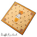 ディエッフェ キンロック Dieffe Kinloch / コットンポプリンプリントハンカチーフ「INDIA/Yoga」(サンオレンジ基調)【ネコポス対応 / ...