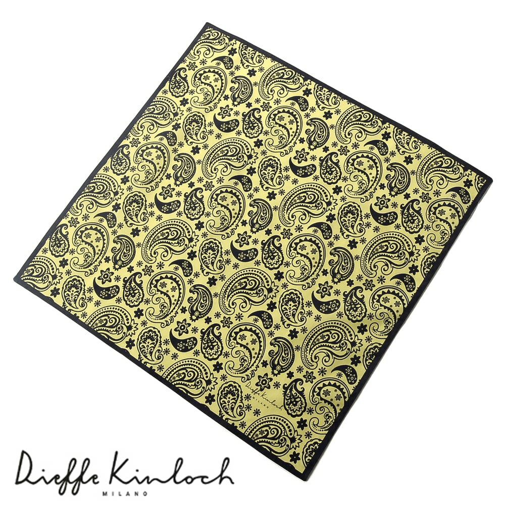 ディエッフェ キンロック Dieffe Kinloch ／ コットンポプリンプリントハンカチーフ「INDIA／Paisley」..