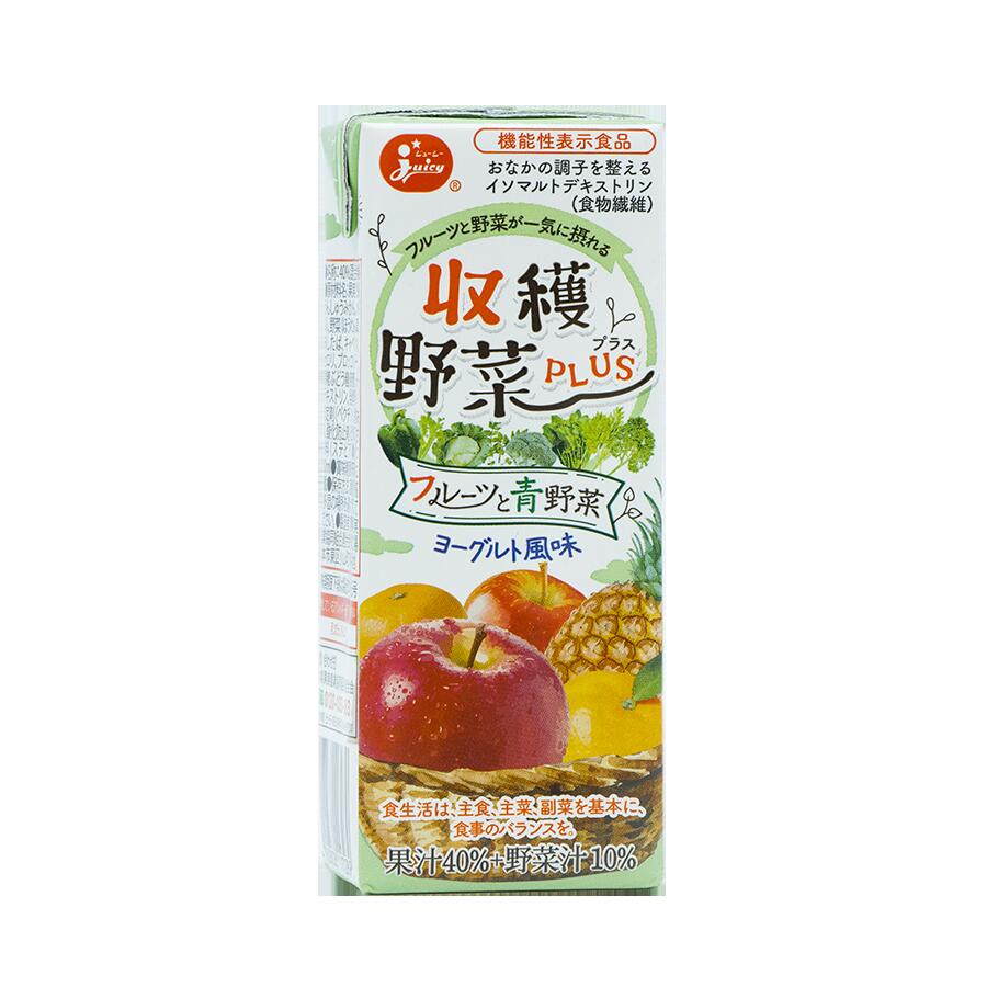 JAジューシー☆収穫野菜PLUS☆フルーツと青野菜50％（200ml×24本入り）のサムネイル