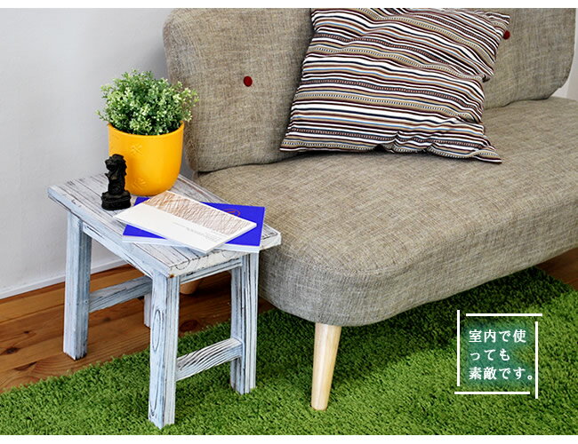 ホワイトスツール風花台 小 YT-4036