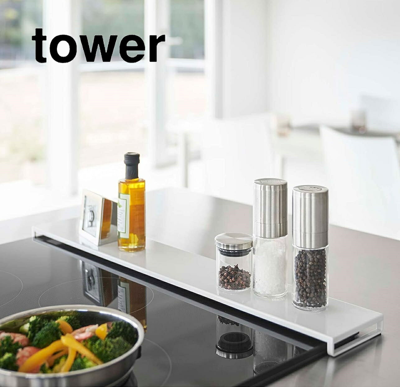 樂天商城 - 【スーパーセール期間中 当店通常価格の18％OFF】tower 排気口カバー フラットタイプ W75 ホワイト ブラック タワー 山崎実業 HNM