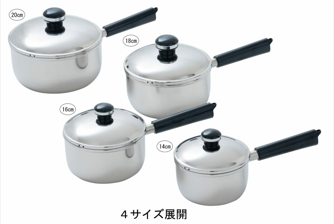 宮崎製作所 オブジェ 片手鍋 14cm ソースパン 日本製 IH対応 軽量 OJ-2 シルバー Miyaco HNM 2