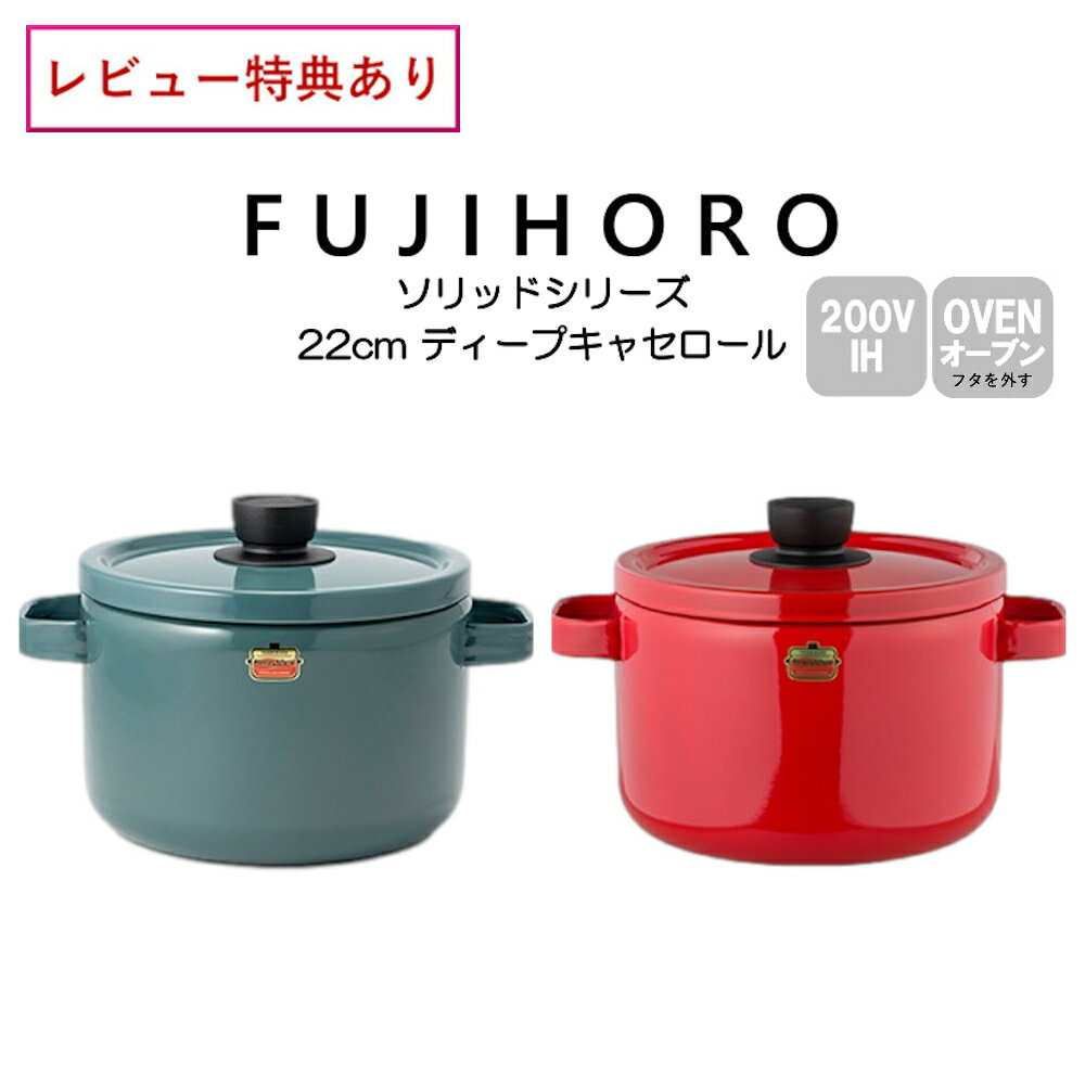 送料無料 富士ホーロー ソリッドシリーズ 22cm ディープキャセロール Solid Series SD-22DW 配送年中無休のサムネイル