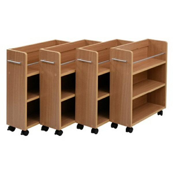 【今だけ★抽選で2人に1人最大100%ポイントバック★要エントリー】クローゼット 収納 ラック 本棚 4個セット 幅19 奥行58 キャスター付き ワゴン 整理 隙間 家具 押入れ 収納 リビング 大容量 棚 スライド 収納庫 漫画 CD DVD