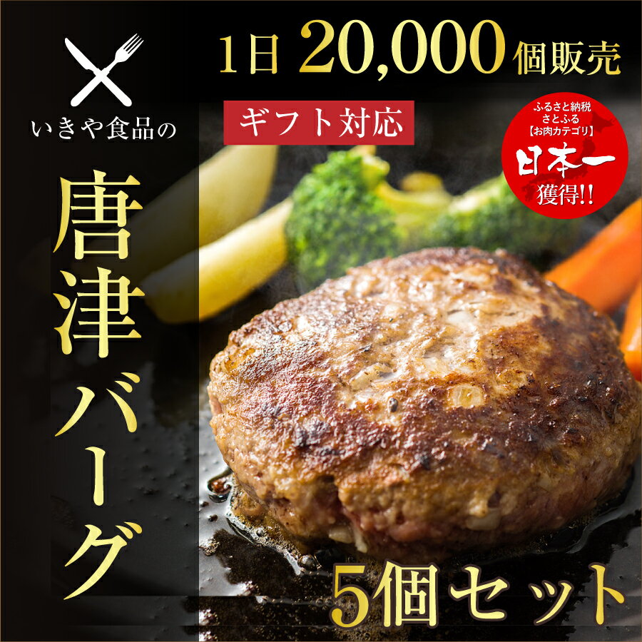 【期間限定50％OFF】ハンバーグ ギフト 【唐津バーグ 5個】肉汁たっぷり お試しセット 送料無料 冷凍 でお届けに上がります。いきや食品 国産 惣菜 ハンバーグ 肉 ありがとう