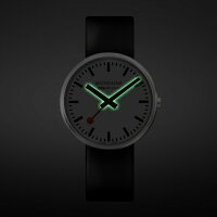 モンディーン☆MONDAIN☆ジャイアントバックライト42ブラック☆GiantBackLight☆42mm☆ステンレスケース☆ブラックカーフストラップ☆スイス製☆正規品☆2年保証☆MSX.4211B.LB【MSX4211BLB】【あす楽】