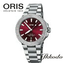 オリス 腕時計（メンズ） オリス ORIS アクイスデイト レリーフ Aquis 30気圧防水 自動巻き レッドダイアル 43,5ミリ ステンレスケース 01 733 7766 4158-07 8 22 05PEB【0173377664158-0782205PEB】