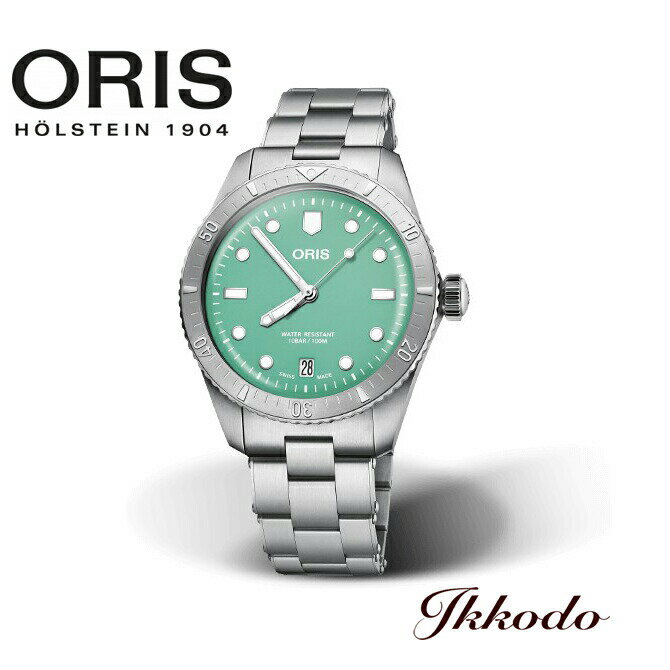 オリス ORIS ダイバーズ65コットンキャンディ 自動巻き グリーン文字盤 10気圧防水 ミリ ステンレスケース&ブレス メンズウォッチ 腕時計 01 733 7771 4057-07 8 19 18【01733777140570781918】
