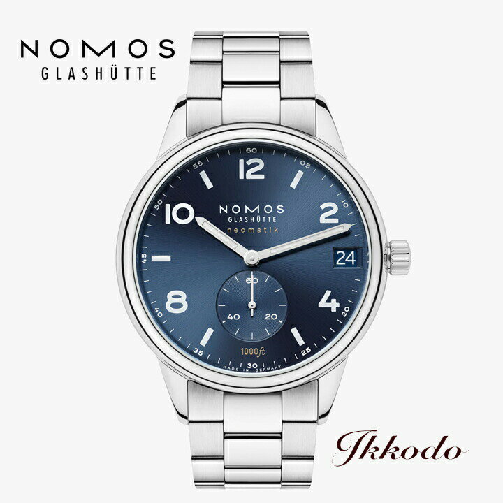 NOMOS GLASHUTTE ノモス クラブスポーツ ネオマティック 自動巻き ブルー文字盤 30気圧防水 42mmドイツ製 2年保証 日本国内正規品 CLS161011BL2CSM