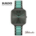 ラドー 【世界限定999本】【ご購入特典対象商品】RADO ラドー True Square Thinline Les Couleurs? Le Corbusier クォーツ ハイテクセラミックス, チタニウム 37mm 3気圧防水 最大5年間メーカー保証 腕時計 正規品 R27045162