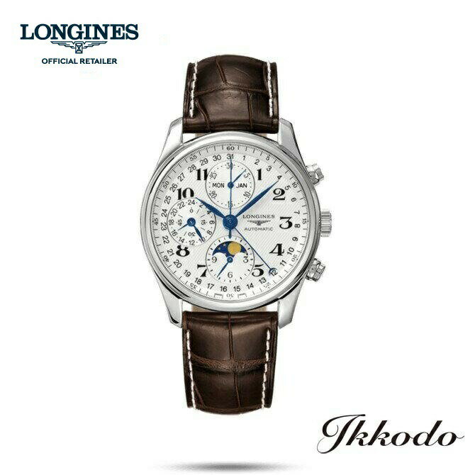 【ご購入特典対象商品】ロンジン LONGINES マスターコレクション トリプルカレンダー ムーンフェイズ クロノグラフ 自動巻き ステンレスケース アリゲーターストラップ 3気圧防水 40mm 正規品 L2.673.4.78.3【L26734783】