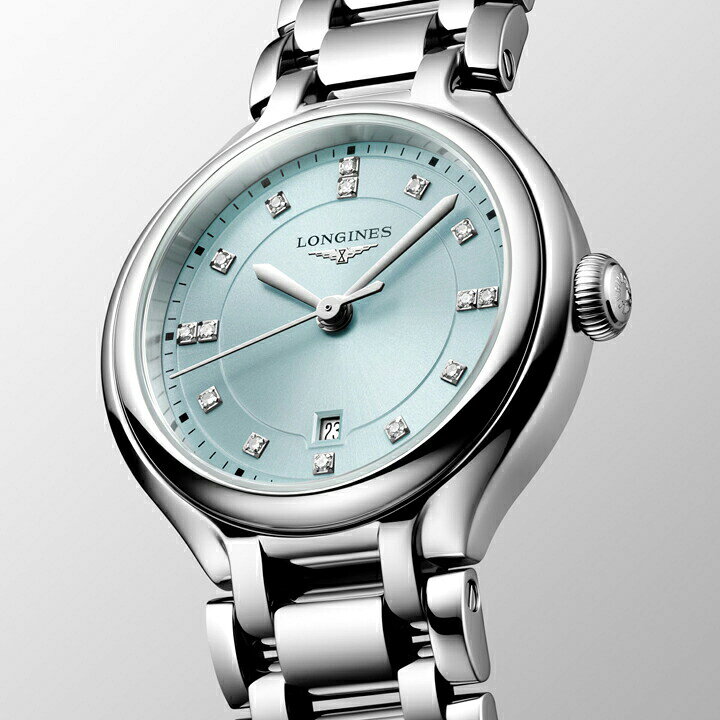 城下町松本の時計店 一光堂の【ご購入特典対象商品】2025新作 ロンジン LONGINES プリマルナ クォーツ ダイヤ付き文字盤 正規品 レディースウォッチ 腕時計 5年間メーカー保証 L8.142.4.97.6 L81424976｜アングル2
