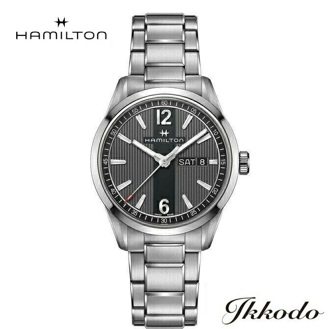 【ご購入特典対象商品】【2000円クーポンあり】ハミルトン HAMILTON ブロードウェイ Broadway Day Date Quartz クォーツ 40ミリ ブラック文字盤 ステンレスケース&ブレス 5気圧防水 日本国内正規品 2年保証 メンズ腕時計 H43311135