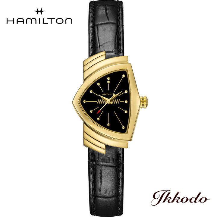 Ventura - 【ご購入特典対象商品】ハミルトン HAMILTON ベンチュラ クォーツ Ventura レディース 24mm×36mm ブラック文字盤 YGPVD 5気圧防水 日本国内正規品 2年保証 H24101731