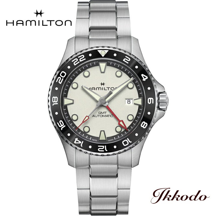 【ご購入特典対象商品】ハミルトン HAMILTON カーキ ネイビースキューバ オート Scuba Auto GMT 43ミリ 30気圧防水 正規品 2年保証 ウォッチ 腕時計 H82555150