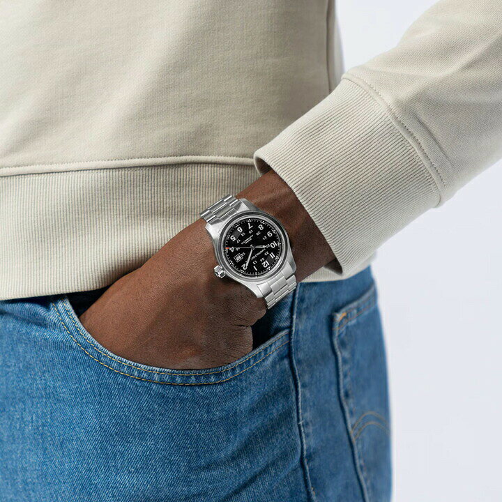 【ご購入特典対象商品】【2000円クーポンあり】ハミルトン HAMILTON カーキ フィールド オート Khaki Field Auto 自動巻き 42ミリ ブラック文字盤 ステンレスケース 10気圧防水 正規品 2年保証 H70515137