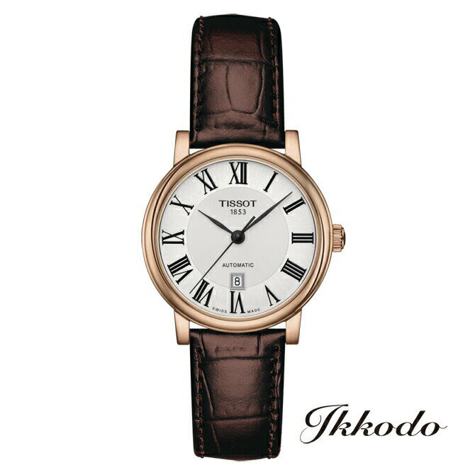 【ご購入特典対象商品】TISSOT ティソ CARSON PREMIUM AUTOMATIC LADY カーソンプレミアム 自動巻き レディース腕時計 (ローズゴールドPVD) カーフストラップ 30mm 5気圧防水 腕時計 日本国内正規品 2年保証 T122.207.36.033.00