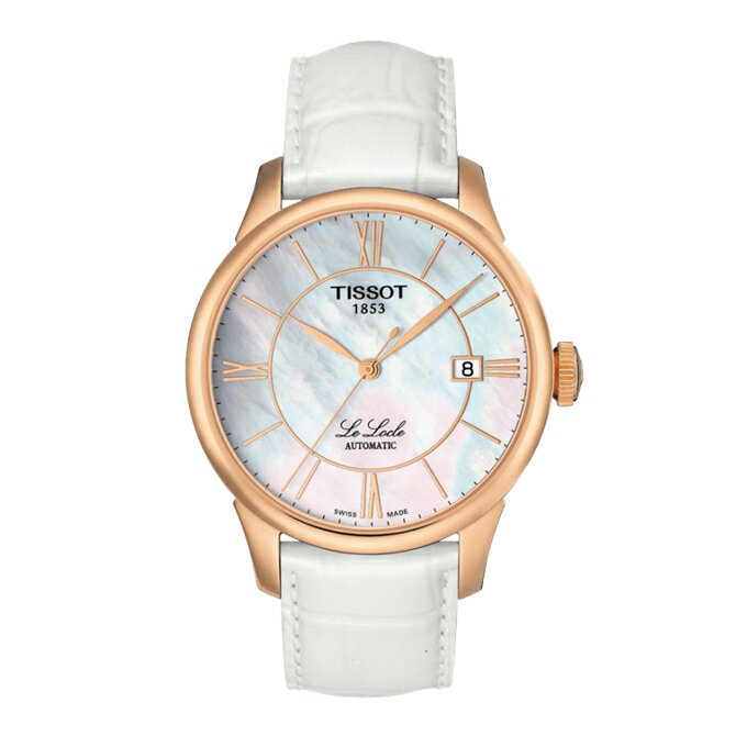 TISSOT☆ティソ☆ル・ロックル☆自動巻き☆ホワイトシェル文字盤ステンレススティールケース ピンクPVD☆ホワイトカーフストラップ☆3気圧防水☆正規品☆2年保証☆T41.6.453.83 【T41645383】【あす楽】 TISSOT☆ティソ☆ル・ロックル☆自動巻き☆ホワイトシェル文字盤ステンレススティールケース ピンクPVD☆ホワイトカーフストラップ☆3気圧防水☆正規品☆2年保証☆T41.6.453.83 【T41645383】【あす楽】