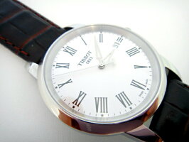 TISSOT☆ティソ☆CLASSICDREAMGent☆ドリーム☆メンズ☆クォーツ☆ホワイト文字盤☆ステンレスケース&ブラウンレザーストラップ☆38ミリ☆3気圧防水☆正規品☆2年保証☆T033.410.16.013.01【T0334101601301】【あす楽】