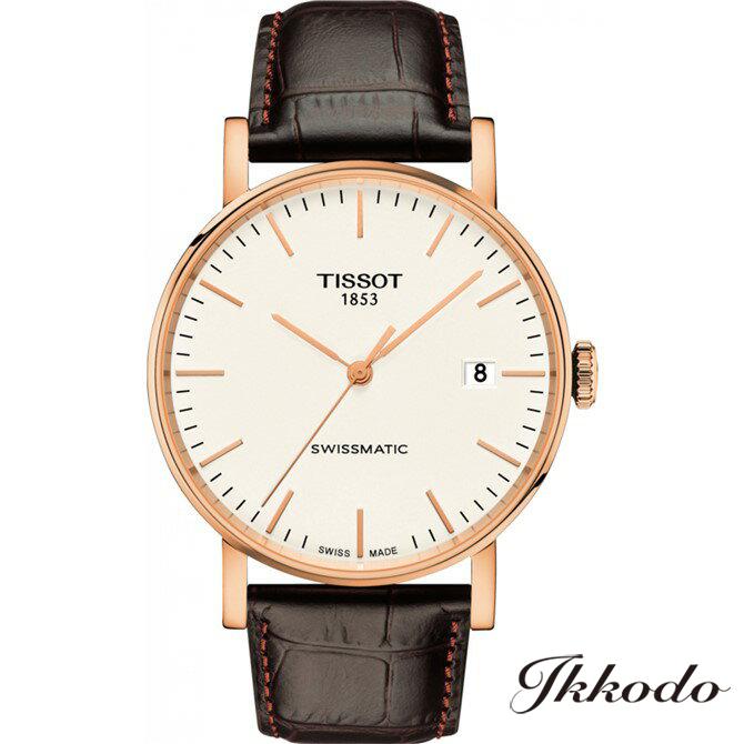 TISSOT☆ティソ☆エブリタイム スイスマティック☆EVERYTIME SWISSMATIC☆90時間パワーリザーブ自動巻き☆ステンレスケース☆ブラウンカーフストラップ☆シルバーダイアル☆40ミリ☆3気圧防水☆日本国内正規品☆2年保証☆T109.407.36.031.00【T1094073603100】【あす楽】