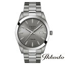 TISSOT ティソ T-CLASSIC Gentleman ジェントルマン クォーツ チタンケース&ブレス グレー文字盤 40mm 10気圧防水 腕時計 正規品 2年保証 T127.410.44.081.00