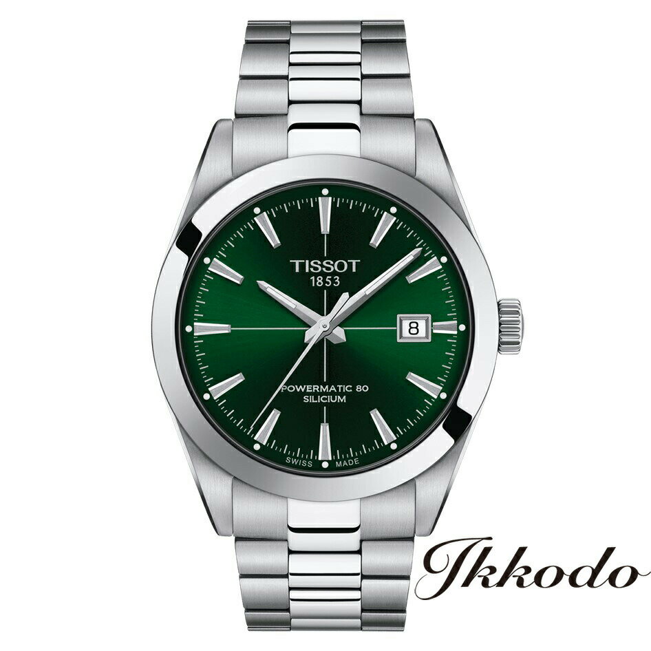 ティソ 腕時計（メンズ） 【ご購入特典対象商品】TISSOT ティソ T-CLASSIC Gentleman ジェントルマン メンズ腕時計 80時間 自動巻き シリシウム グリーン文字盤 40mm 10気圧防水 腕時計 日本国内正規品 2年保証 T127.407.11.091.01【T1274071109101】