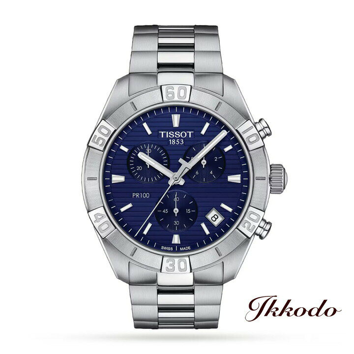 Rakuten - 【ご購入特典対象商品】TISSOT ティソ PR 100 CHRONOGRAPH ピーアール100 クロノグラフ ブルー 44mm 10気圧防水 腕時計 正規品 2年保証 T101.617.11.041.00 T1016171104100
